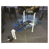 Weight bench w/weights
