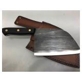 Custom Made Damascus Cleaver Knife with Custom