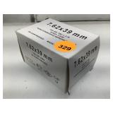 20 Rounds 7.62x39 Ammo 123gr FMJ