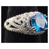 Sterling Ring with Gemstones with box sz 5