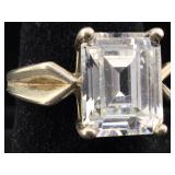 Sterling Ring with 8ct cz Gemstone ! sz 7