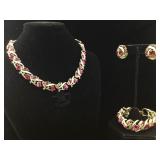 Costume Jewelry vintage set with box