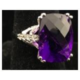 Sterling Ring with Gemstones with box sz 8