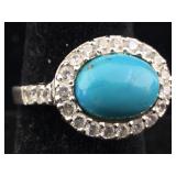 Sterling Ring with Gemstones with box sz 8