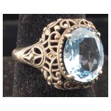 Sterling Ring with Gemstones with box sz 8