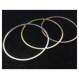 Tri Colored Sterling bangle bracelets 38g