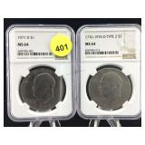 2-Graded Ike dollars NGC