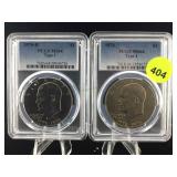 2-Graded Ike dollars PCGS