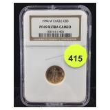 1994 1/10 oz gold Eagle NGC PF69 ultra cameo
