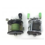 Vintage fishing reels.