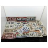 Assorted metal license plates