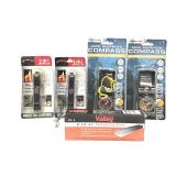 New. Knife sharpening stone, compass, survival