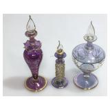 Glass perfume bottles.