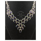 large Necklace with colored gemstones