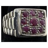 Silver 925 marked mens ring sz 11