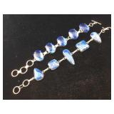 2-Costume jewelry bracelets with colored stones