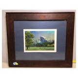 Signed Landscape art 735/2250  Framed to 21x25.