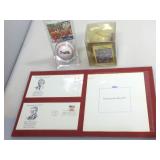 Mark McGwire card, Baseball in mini glove and