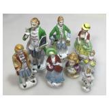Assorted porcelain figurines made in Japan.