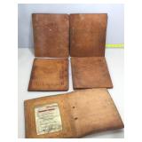 5 leather Restaurant menu holders.