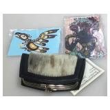 Sealskin billfold coin purse and more.
