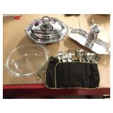 Assorted Serving platters and flatware