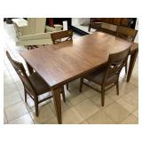 Wood dining table w/4 chairs, Approx 5 ft long