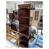 Wood corner display cabinet, Approx 6 ft tall