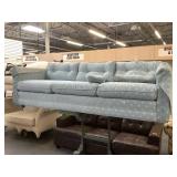 Blue and white couch, Approx 7 ft long