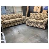 Floral print couch and love seat