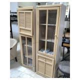 Pair of wood cabinets w/content, approx 6 ft tall