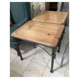 Wood top side tables w/metal legs