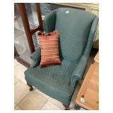 Green high back accent chair