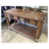 Wood hall table, Approx 4 ft long