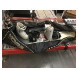 Snowboard with boots and case