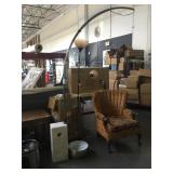 Solid marble base floor curve lamp.