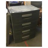 Gray plastic cabinet with drawers