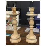 Pair of mandara pine candle holders