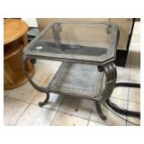Metal side table w/glass top