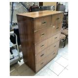 Wood dresser w/metal accents, Approx 5 ft tall