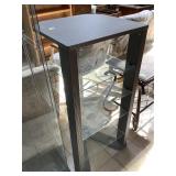 Wood rack w/glass shelves, Approx 4 ft tall