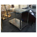 Rolling NSF Stainless prep table - approx. 4ft