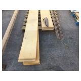 Metal bracket long shelving with Wood shelves