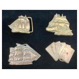 Vintage 1978 Original Baron Brass Belt Buckles.