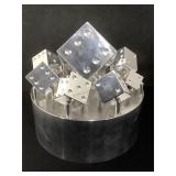 Solid Aluminum Interactive Dice Sculpture. 22.4 Solid Aluminum Interactive Dice Sculpture. 22.4