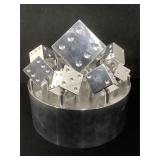 Solid Aluminum Interactive Dice Sculpture. 22.4