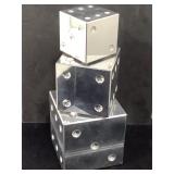 Solid Aluminum 3Piece Dice Sculpture. Solid Aluminum 3Piece Dice Sculpture.