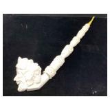 18in. Meerschaum Carved Face Pipe. Bowl needs to