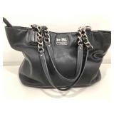 Coach Black Smooth Leather Dual Handle Tote Bag