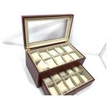 20 Slot Burlwood Design Watch Display Box 20 Slot Burlwood Design Watch Display Box
